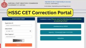 HSSC CET Correction Portal